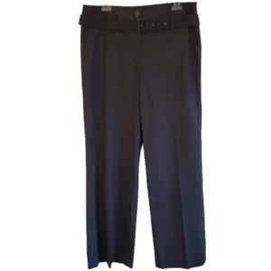 #36 LARRY LEVINE Stretch Pinstripe Career Trousers Pants Mid Rise Straight Leg 8